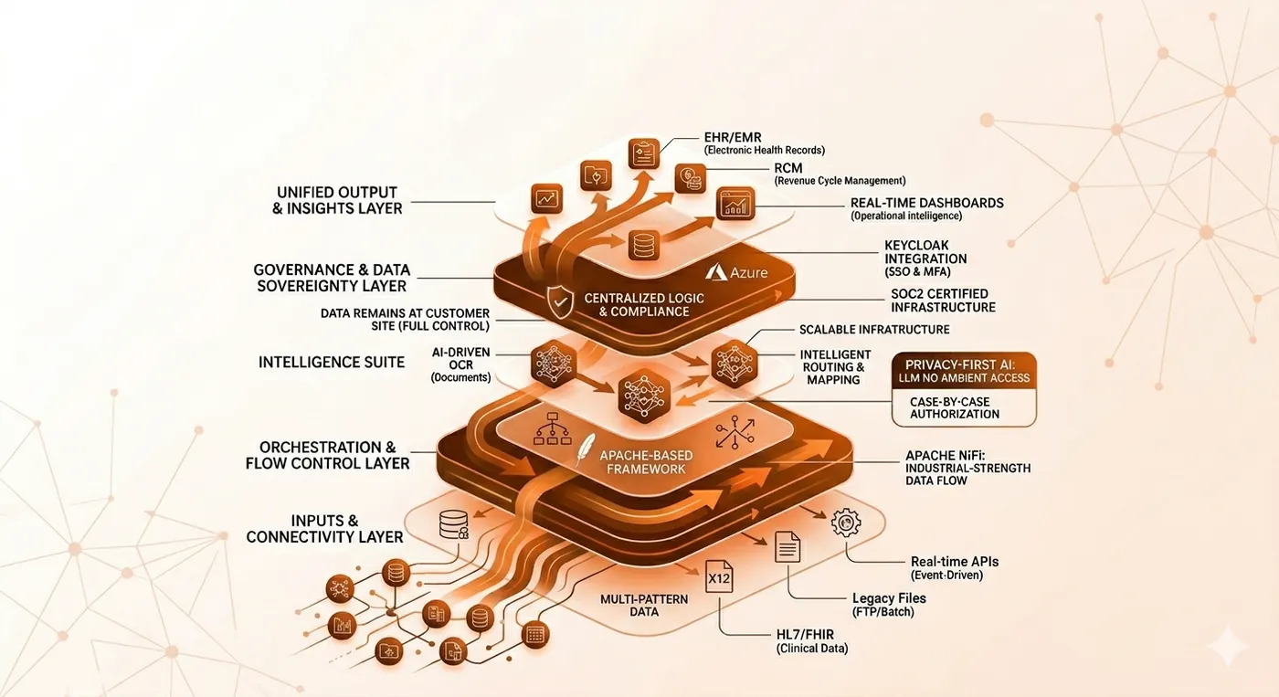 Interface Engine Flow Map MedSyncAI — AI Healthcare Interface Engine for HL7/FHIR
